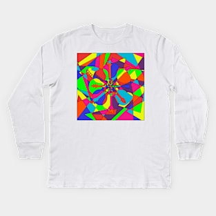 Flowery Stained Glass Guitars Kids Long Sleeve T-Shirt